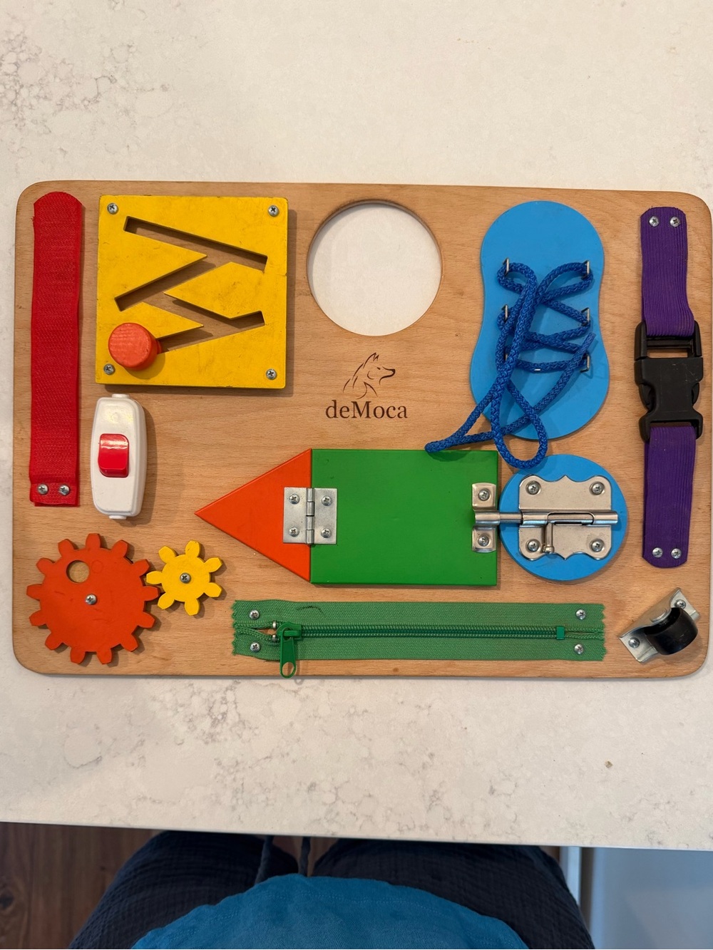 Wooden Sensory Busy Board for Kids - Multicolor
